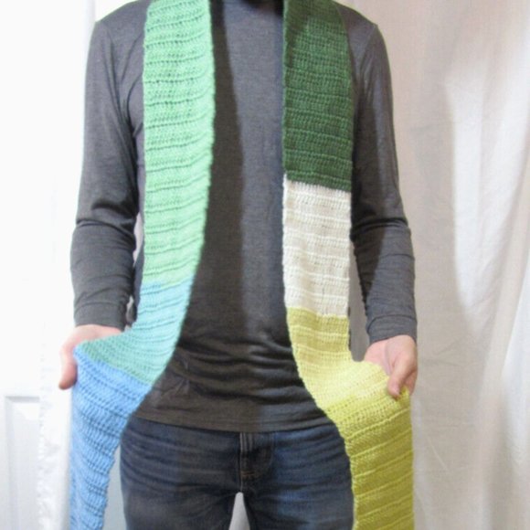 Giant Scarf 142x5 Handmade Crochet Knit Winter Men Women Dr Who Avant Garde NEW - Picture 4 of 6